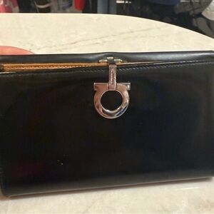 Salvatore Ferragamo medium sized black leather wallet